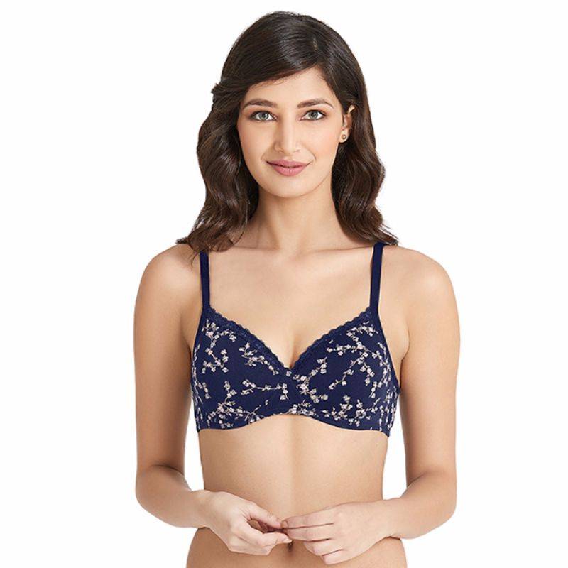 Amante Cotton Casuals Padded Non-Wired T-Shirt Bra - Blue (32D)