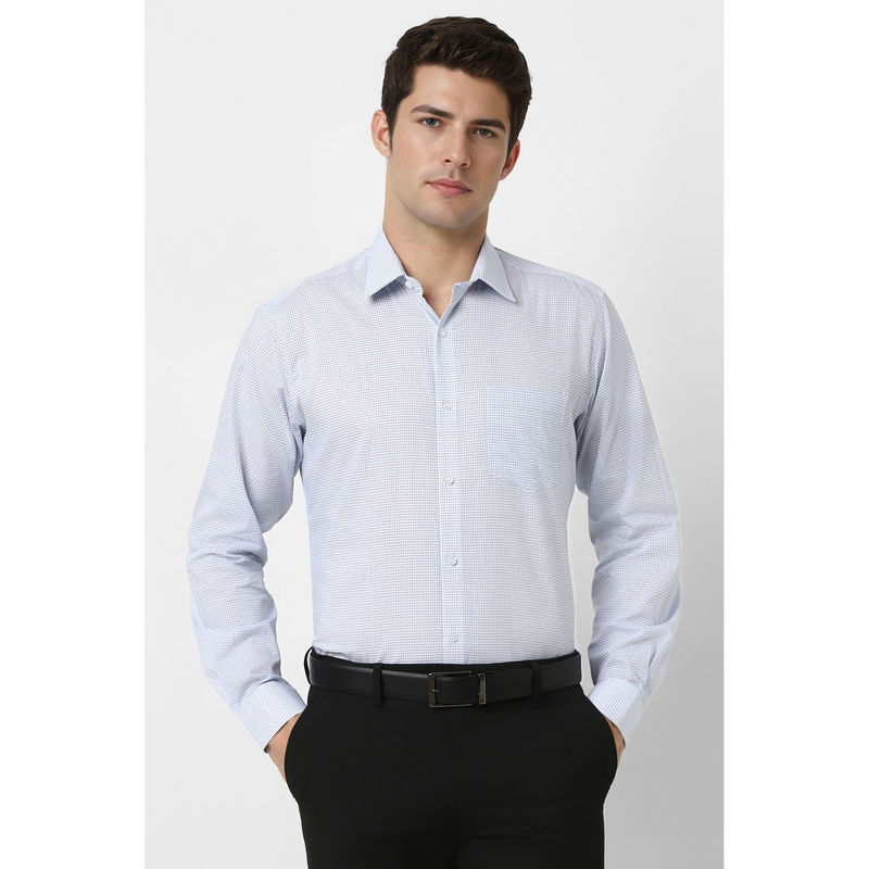 Van Heusen Men White Regular Fit Checks Shirt (39)
