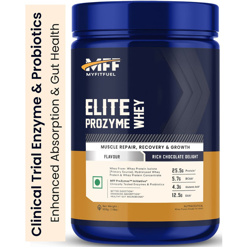 MyFitFuel Champion Prozymes Whey Protein Concentrate & Isolate- 25G Protein - Rich Chocolate Delight