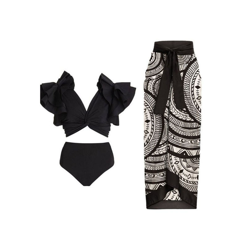 Addery Butterfly Black Swimwear (Set of 3) (L)