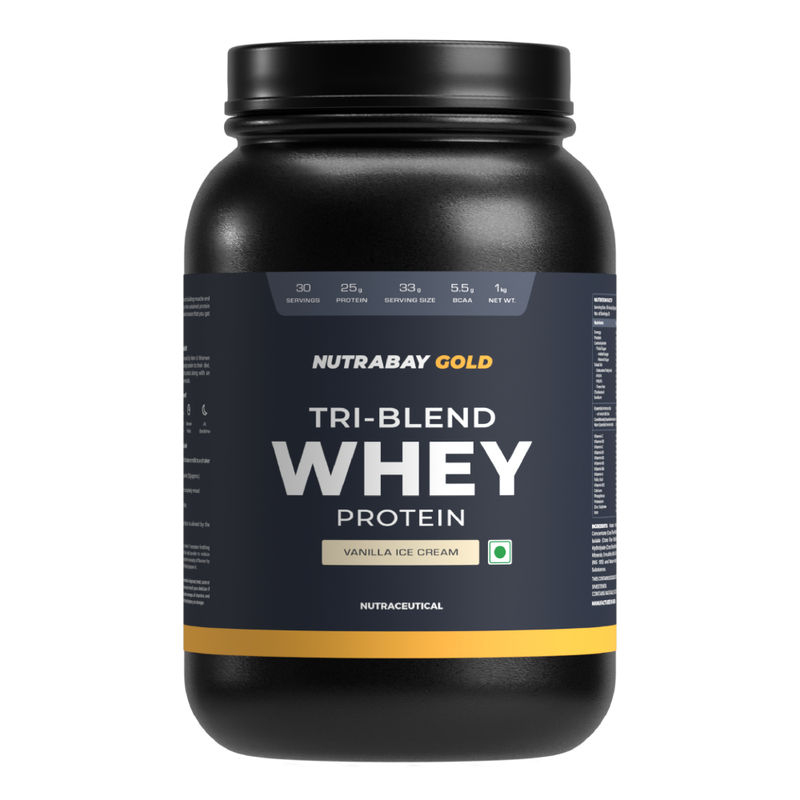 Nutrabay Gold Tri-blend Whey Protein - Vanilla Ice Cream