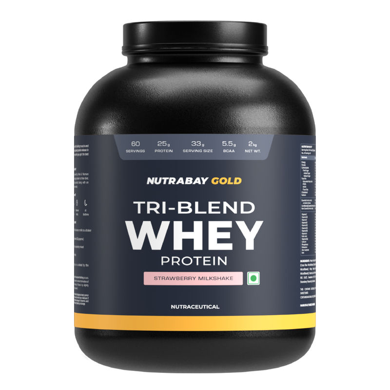 Nutrabay Gold Tri-blend Whey Protein - Strawberry Milkshake