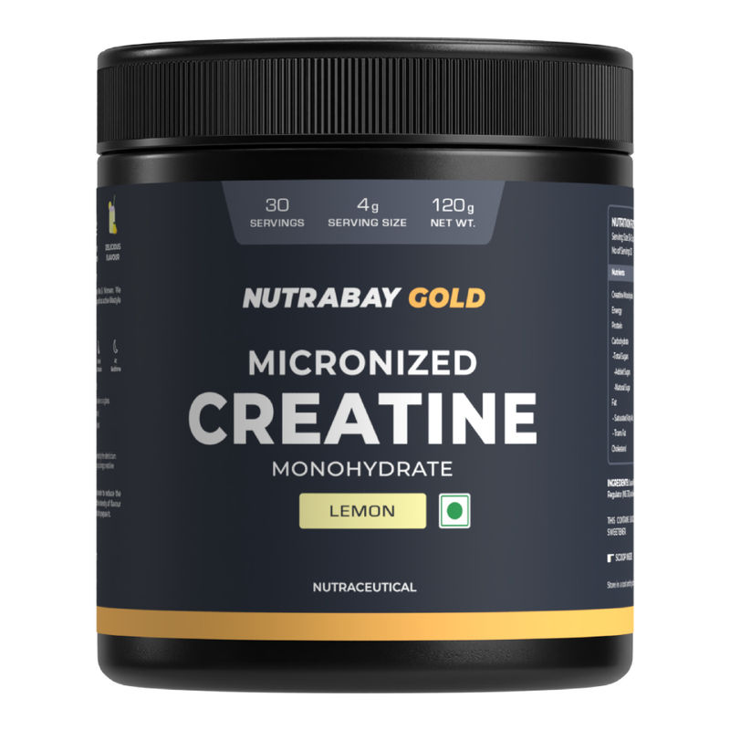 Nutrabay Gold Micronised Creatine Monohydrate Powder - Lemon