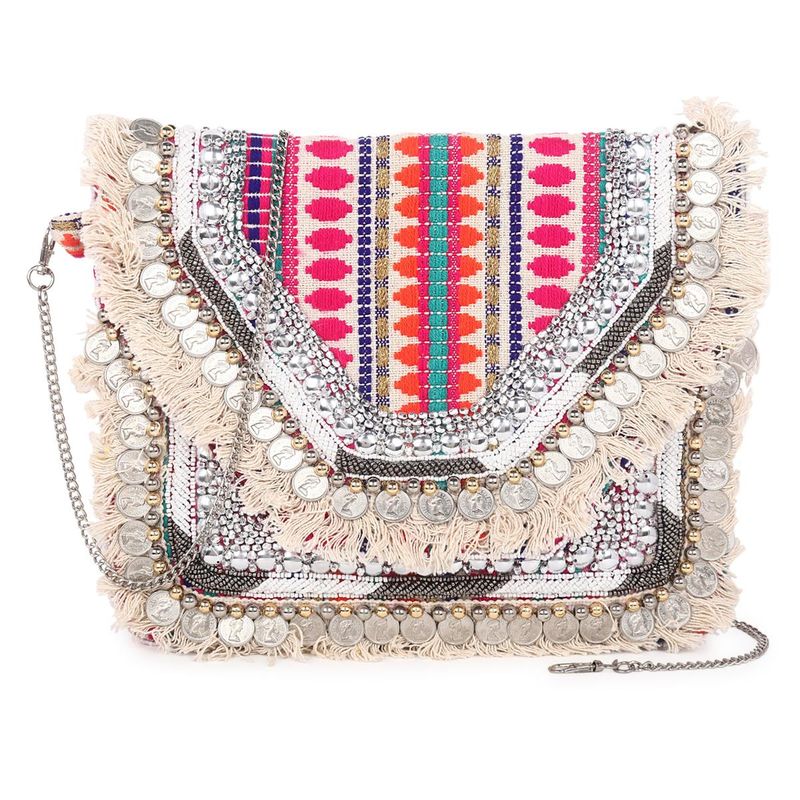 Buy SWISNI Casual Pink Banjara Boho Sling Bag Online