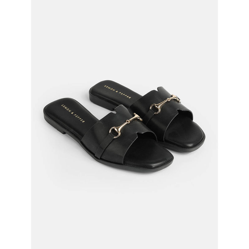 Lemon & Pepper Black Casual Flats (EURO 40)