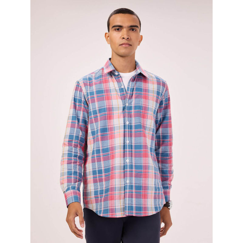 Bombay High Men's Comfort Fit Pure Cotton Check Casual Shirt (S)