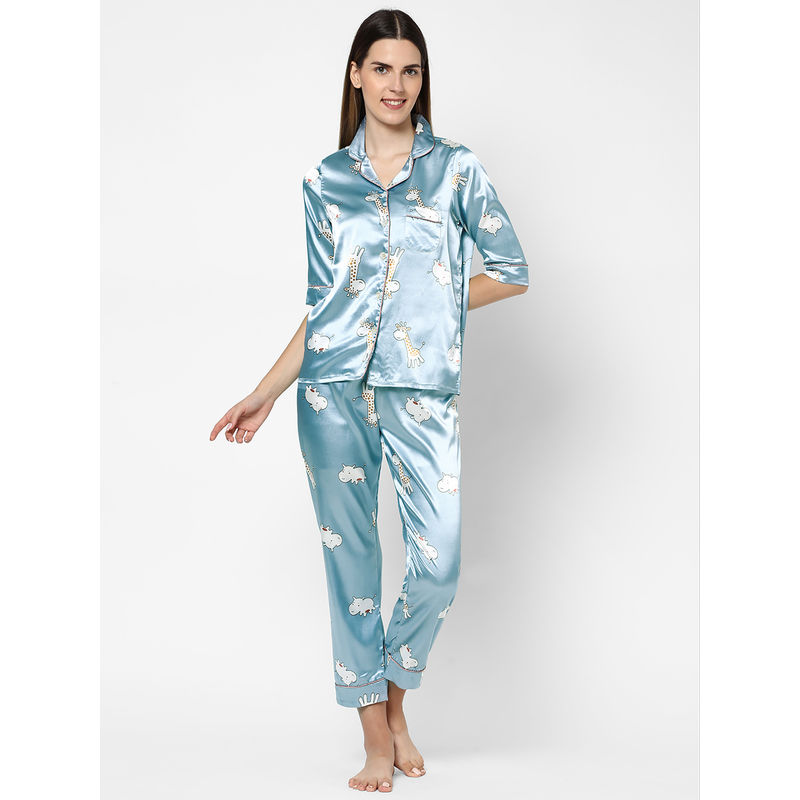 Grey satin pyjamas sales