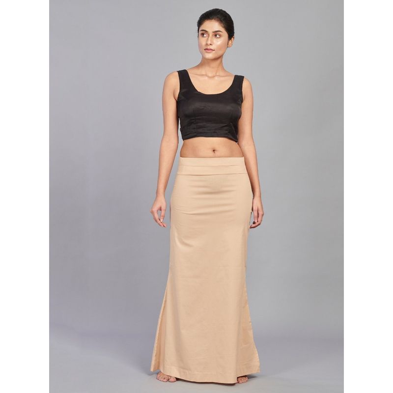 I AM BY DOLLYJAIN Cotton Lycra D'coat Beige (L)