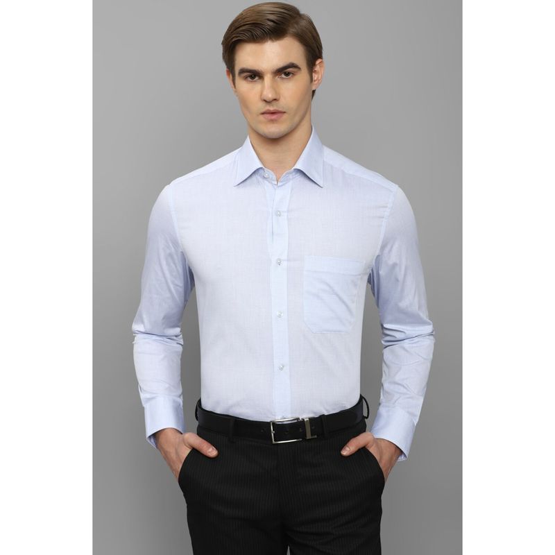 Louis Philippe Men Blue Solid Full Sleeves Formal Shirt (39)