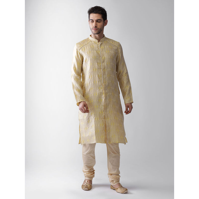 KISAH Men Yellow Kurta (S)