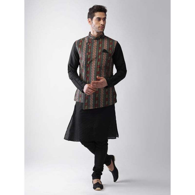 KISAH Men Multi Kurta Jacket (Set Of 3) (S) (S)
