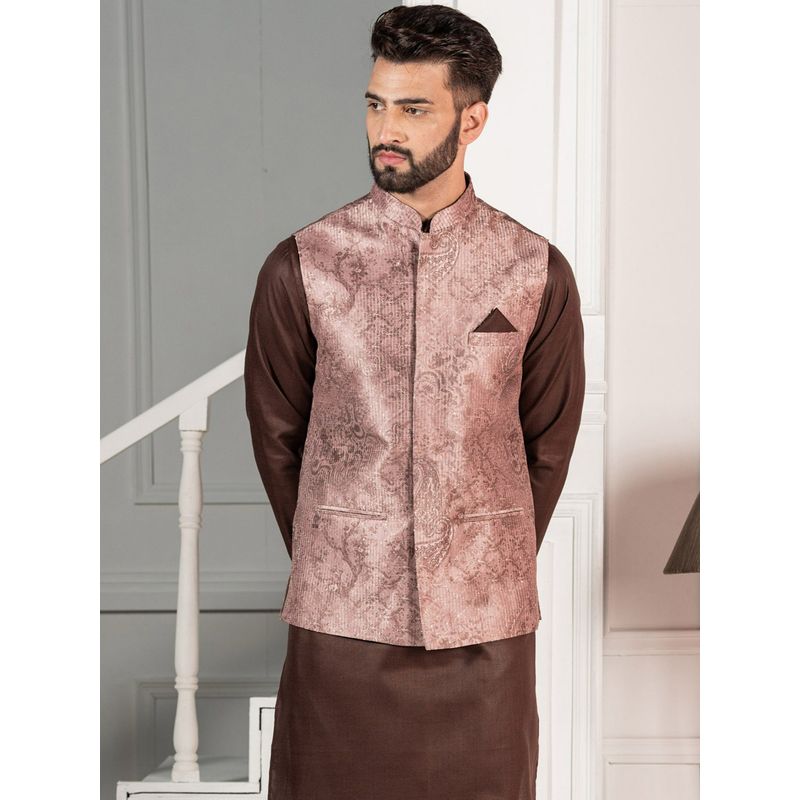 KISAH Men Brown Nehru Jacket (L)