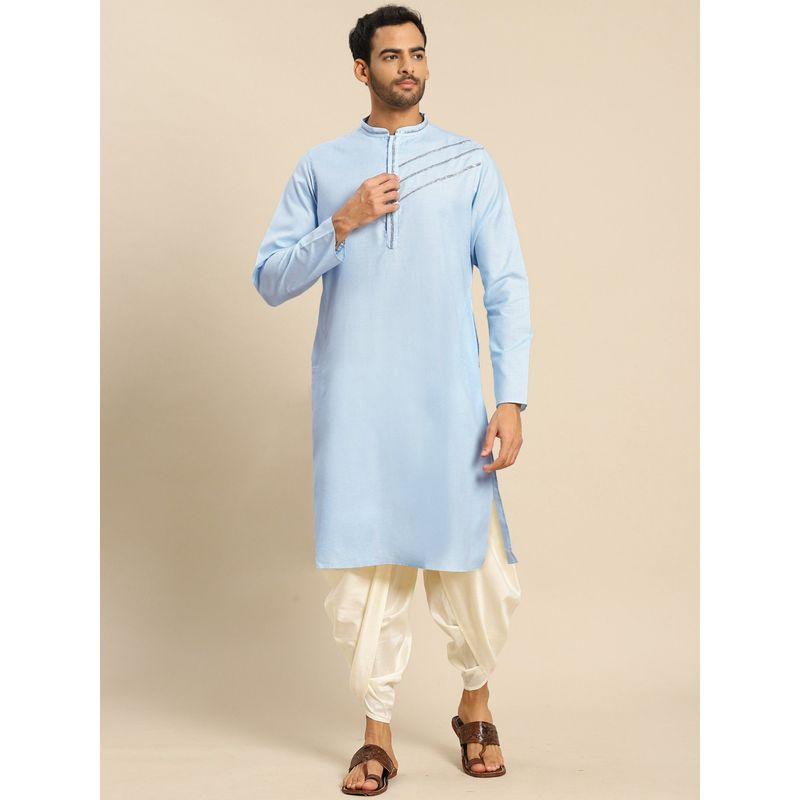 KISAH Men Blue Kurta Set (Set of 2) (S)