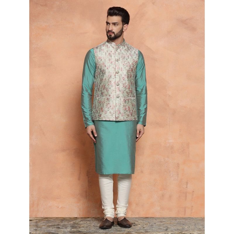 KISAH Men Multi Jacket Kurta (Set of 3) (S)