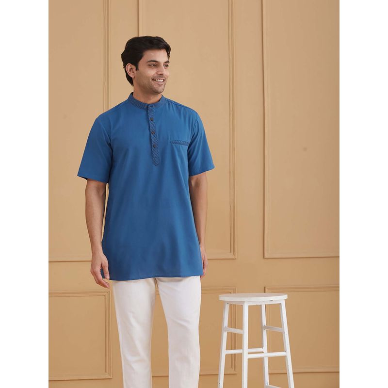 Fabindia Darkblue Cotton Short Kurta (XS)