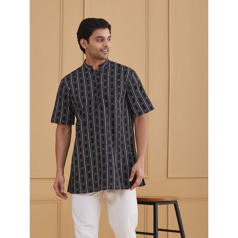 Fabindia Black Cotton Short Kurta (L)