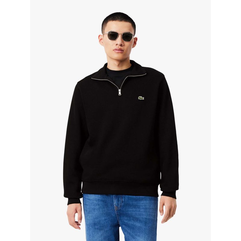 Lacoste Men Black Cotton Solid Sweatshirt (S)