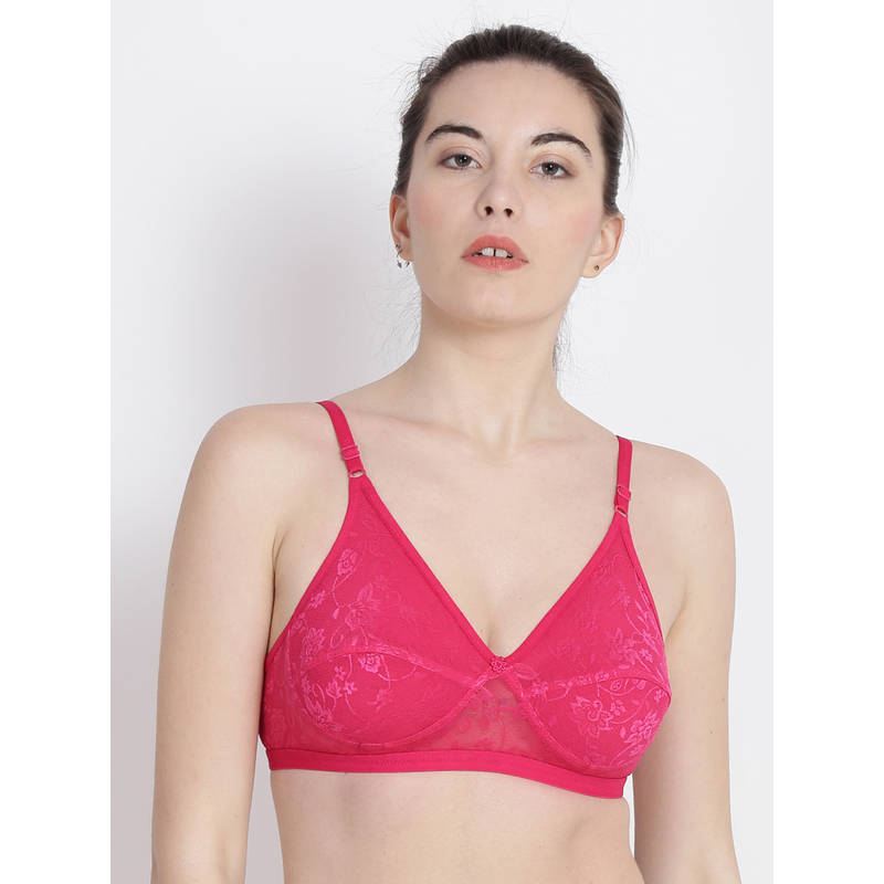 Abelino Pink Non-Wired Non Padded full coverage Bra - Pink (30B)