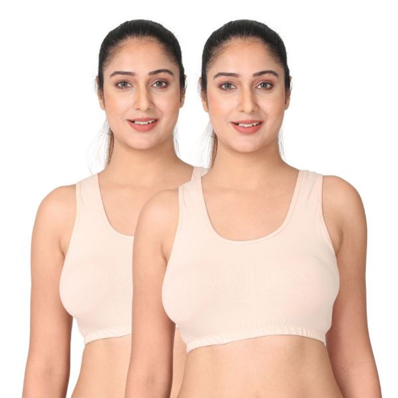 Adira Pack Of 2 Sleep Bras - Nude (XXL)