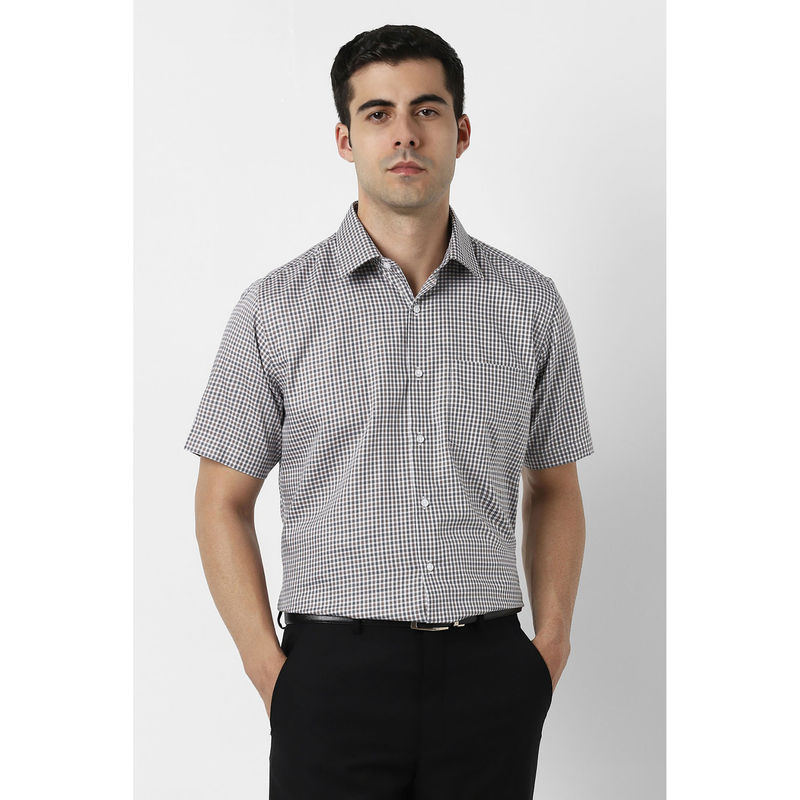 Van Heusen Checks Grey Formal Shirt (40)