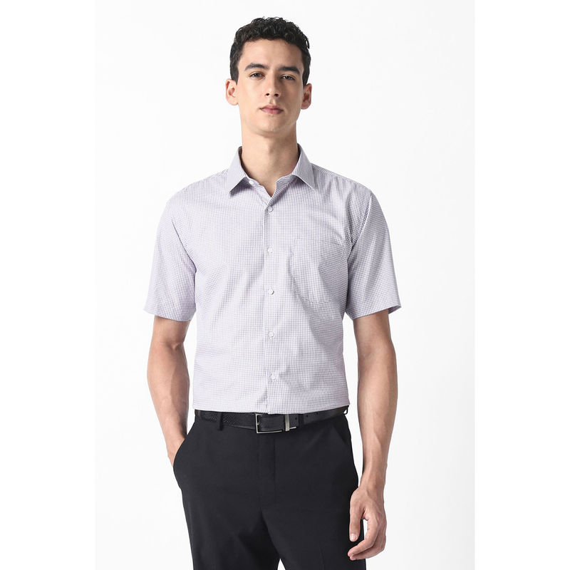 Van Heusen Checks Purple Formal Shirt (40)