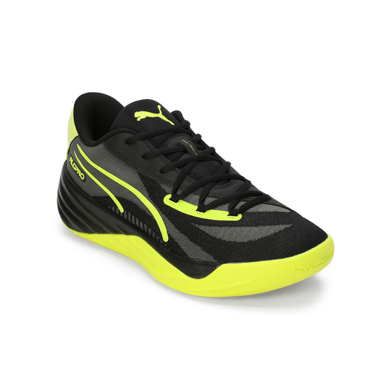 Puma All Pro Nitro Unisex Black Yellow Basketball Shoes UK 3