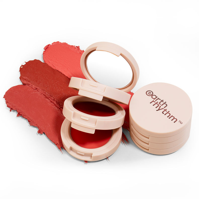 Earth Rhythm Silk Set Go 3-In-1 Lip & Cheek Tint Satin Nude, Flawless Finish and Intense Colour