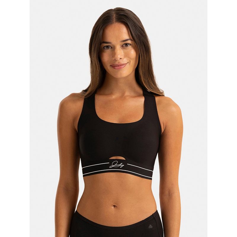 Jockey 1843 Wirefree Padded Soft Touch Microfiber Bonded Tech Slip-On Bra - Black (S)