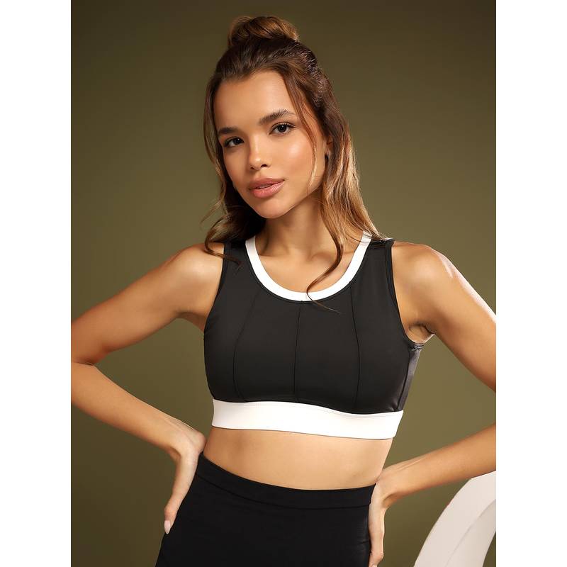 BRACHY Women Black 360 Degree Full Coverage High Impact Workout Full Sports Bra. (3XL)
