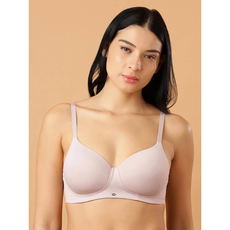 SOIE Women Padded Non Wired Full Coverage T-Shirt Bra Pink (34B)