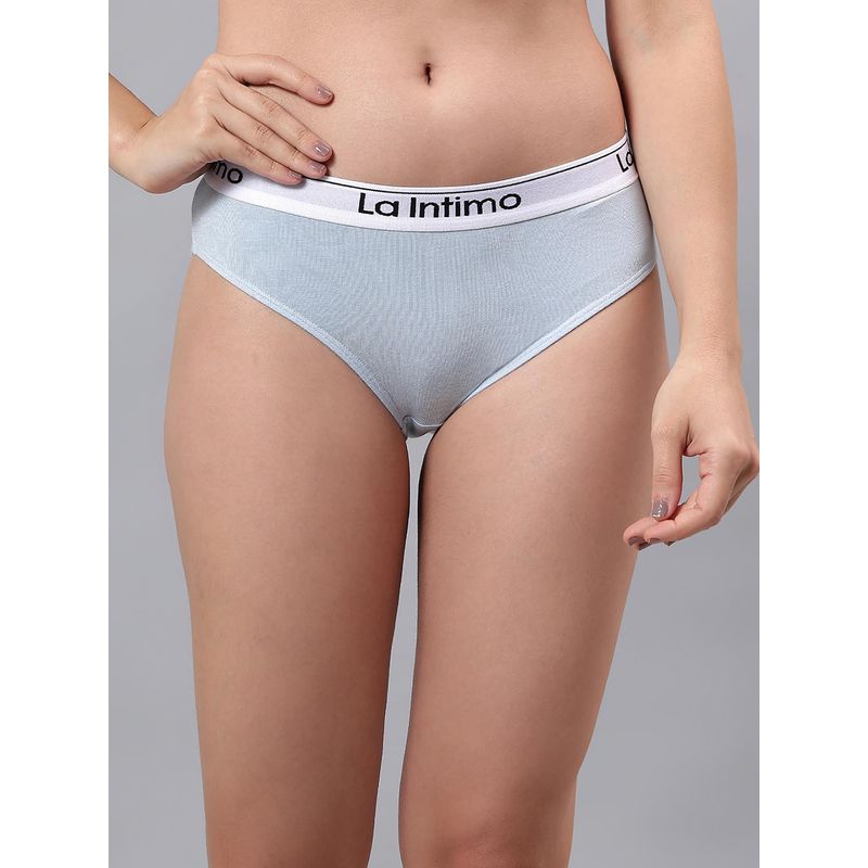 La Intimo Low Rise Women Bikini Blue (2XL)