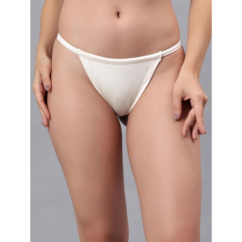 La Intimo Low Rise Women G-String Thong White (2XL)