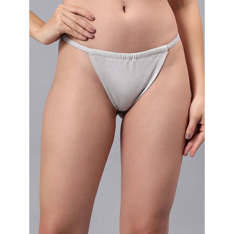 La Intimo Low Rise Women G-String Thong Grey (2XL)