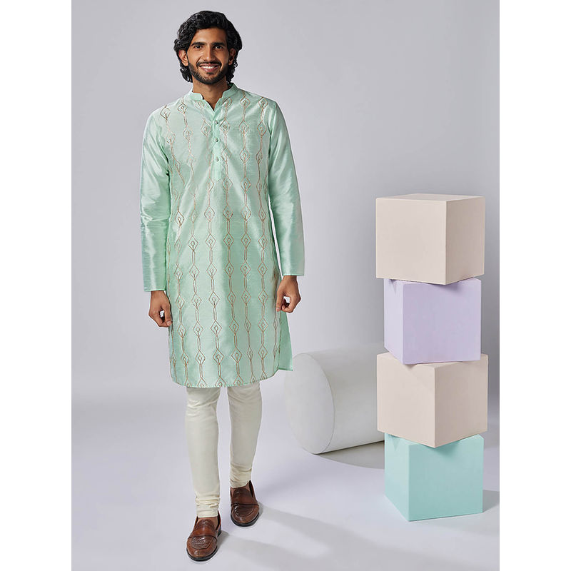 KISAH Men Green Kurta Churidar (Set of 2) (38)