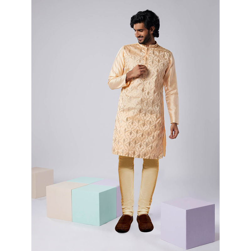 KISAH Men Nude Kurta Churidar (Set of 2) (38)