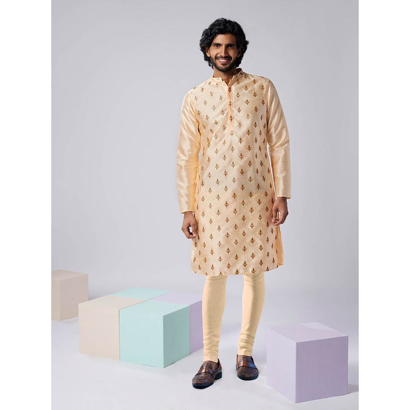 KISAH Men Nude Kurta Churidar (Set of 2) (38)