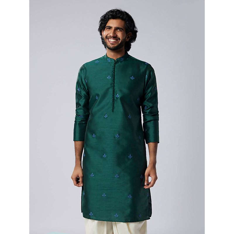 KISAH Men Green Kurta (38)