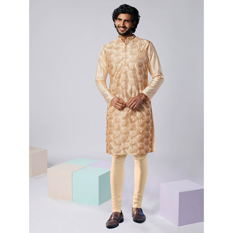 KISAH Men Nude Kurta Churidar (Set of 2) (38)