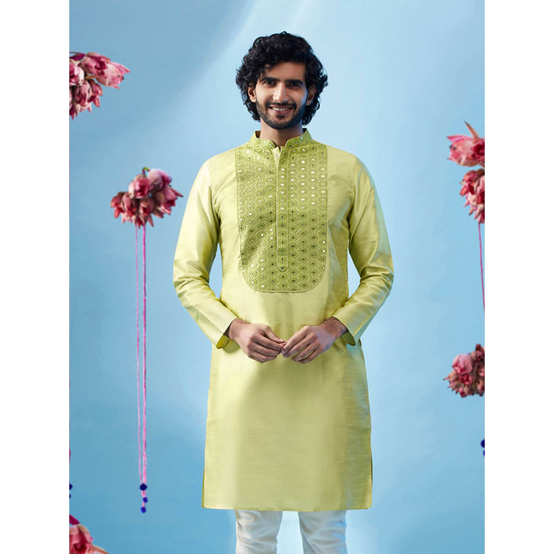 KISAH Men Green Kurta (42)
