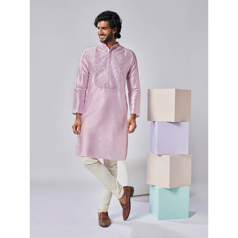 KISAH Men Lavender Kurta Churidar (Set of 2) (38)