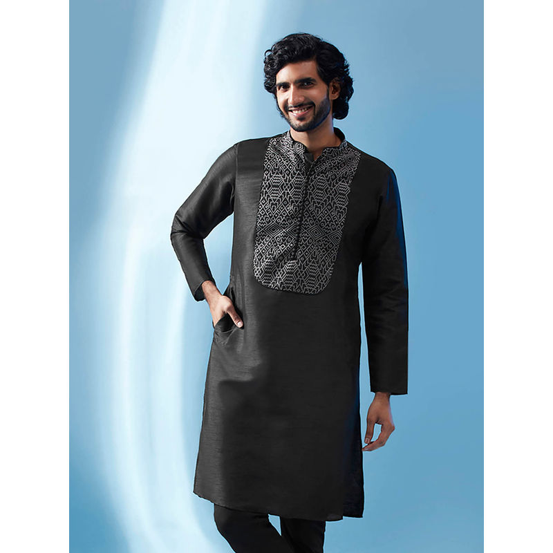 KISAH Men Black Kurta (38)