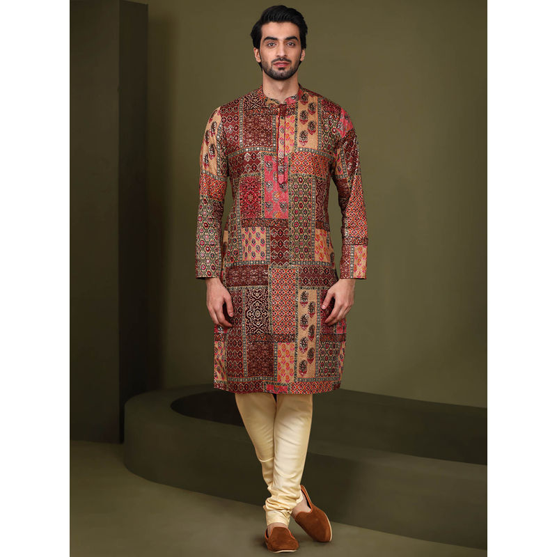 KISAH Men Multi-Color Kurta Churidar (Set of 2) (40)