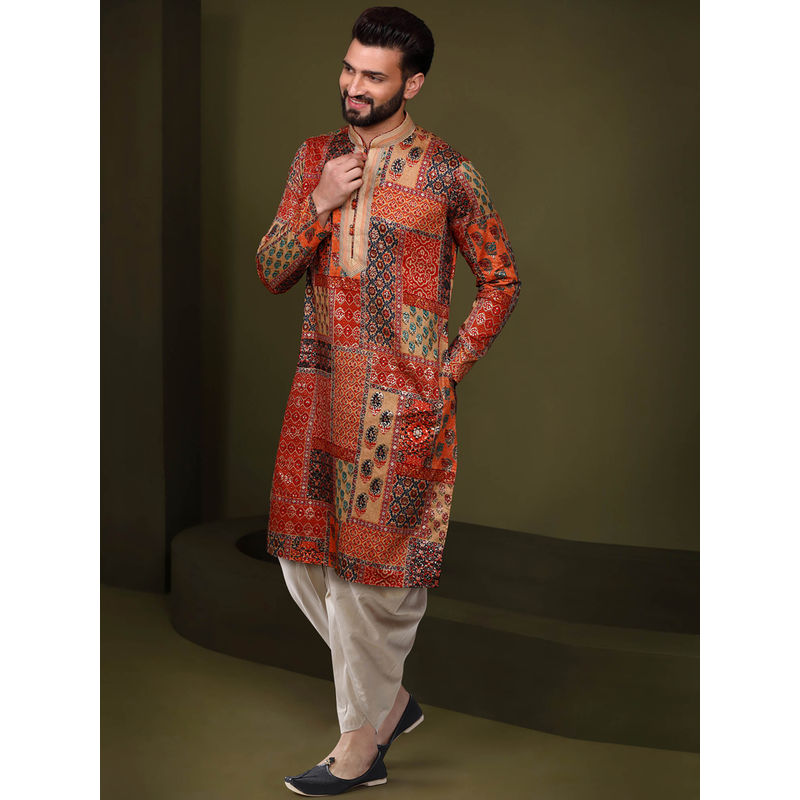 KISAH Men Multi-Color Kurta Dhoti (Set of 2) (44)