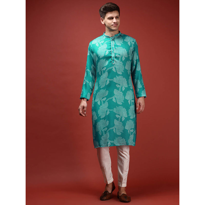 KISAH Men Blue Kurta Trousers (Set of 2) (38)