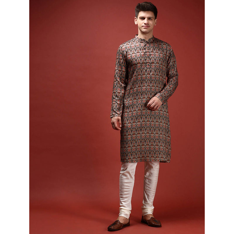 KISAH Men Grey Kurta Churidar (Set of 2) (40)