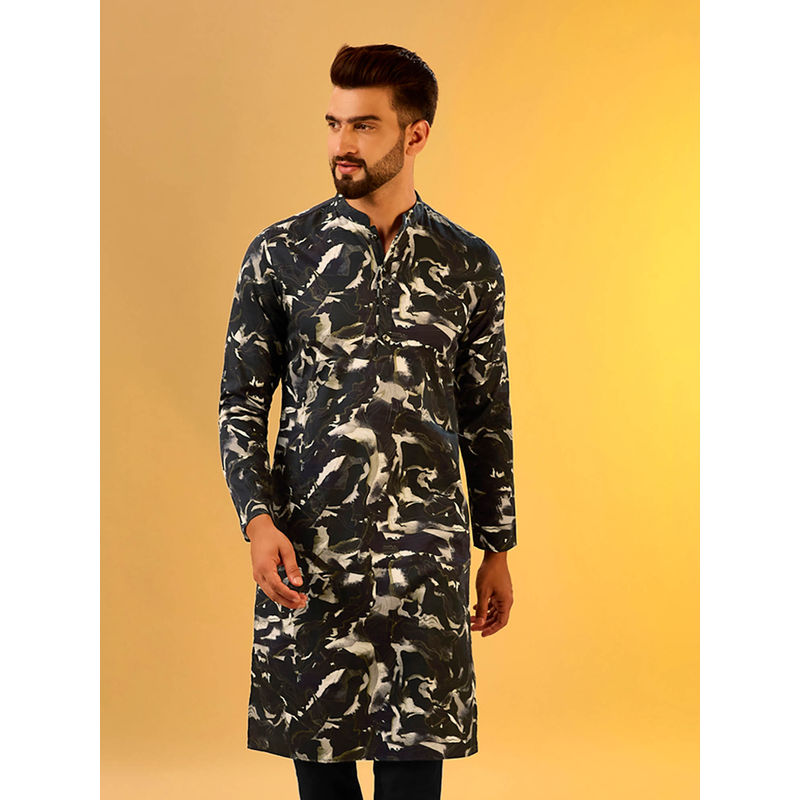 KISAH Men Black Kurta (38)