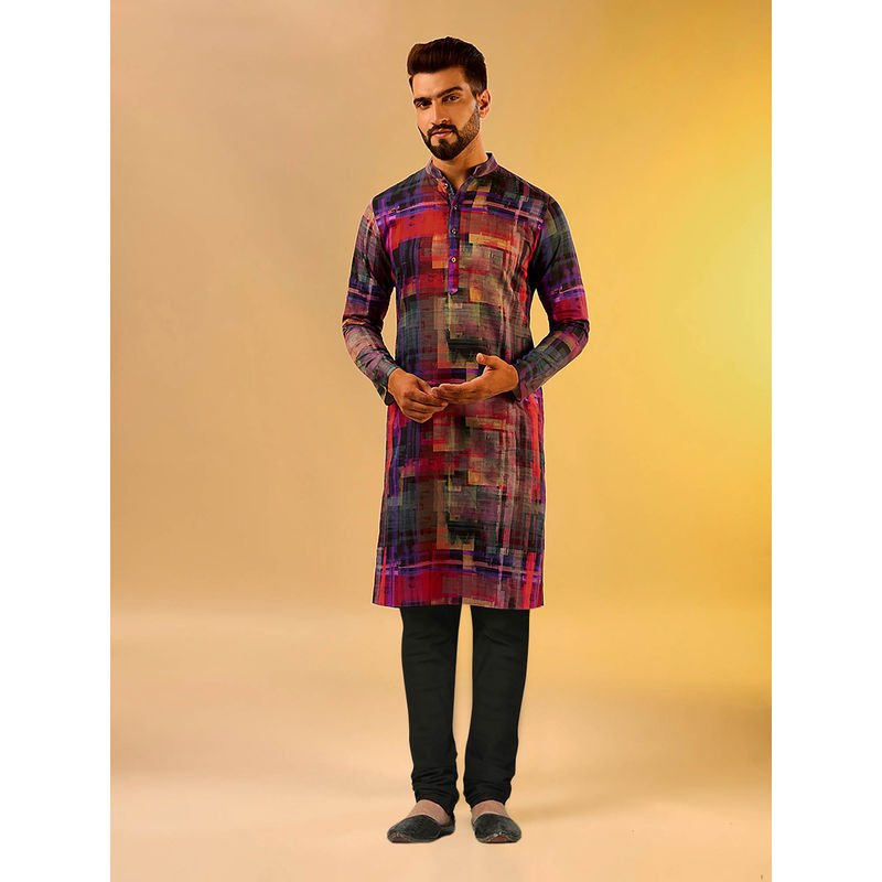 KISAH Men Multi-Color Kurta Churidar (Set of 2) (38)
