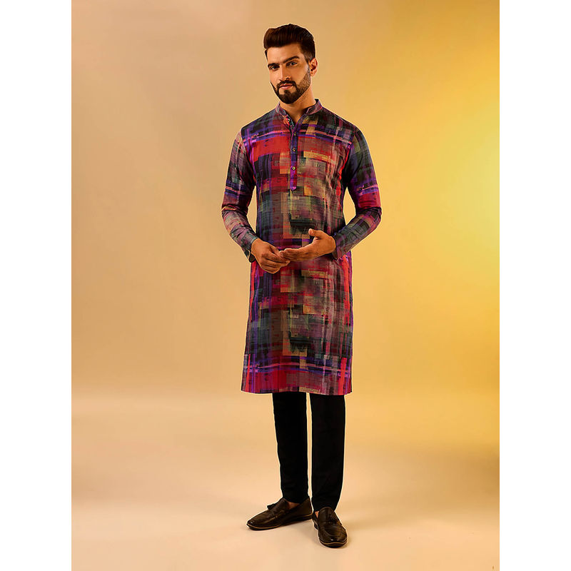 KISAH Men Multi-Color Kurta Trousers (Set of 2) (38)