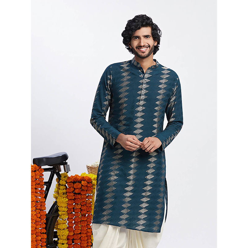 KISAH Men Blue Kurta (38)