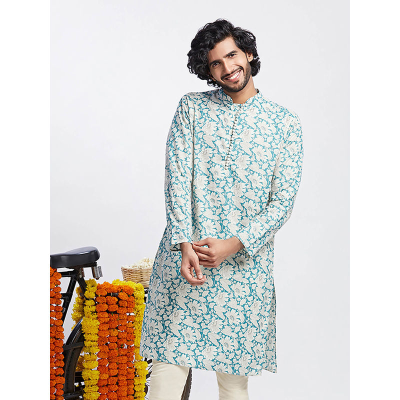 KISAH Men Blue Kurta (42)